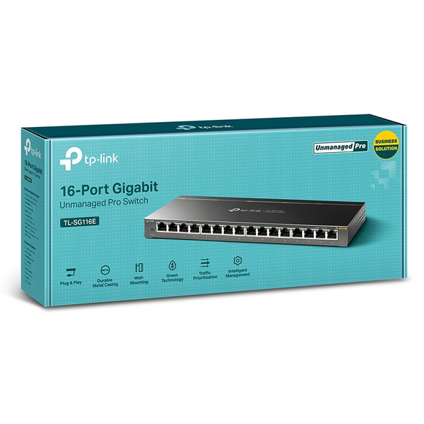 TP-Link TL-SG116E 16-Port Gigabit Unmanaged Pro Desktop Switch Product Image 3