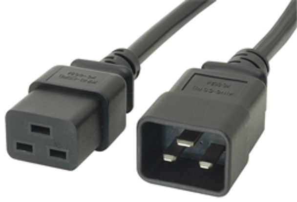 Product image for Comsol 1m 15A Power Extension Cable IEC-C19(F) to IEC-C20(M) | AusPCMarket Australia