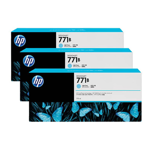 Image for HP 771B 775ML 3-Pack Ink Cartridge - Light Cyan (B6Y28A) AusPCMarket