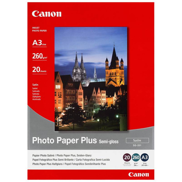 Image for Canon SG201A3 Semi-Gloss Photo Paper Plus A3 - 20 Sheet Pack AusPCMarket
