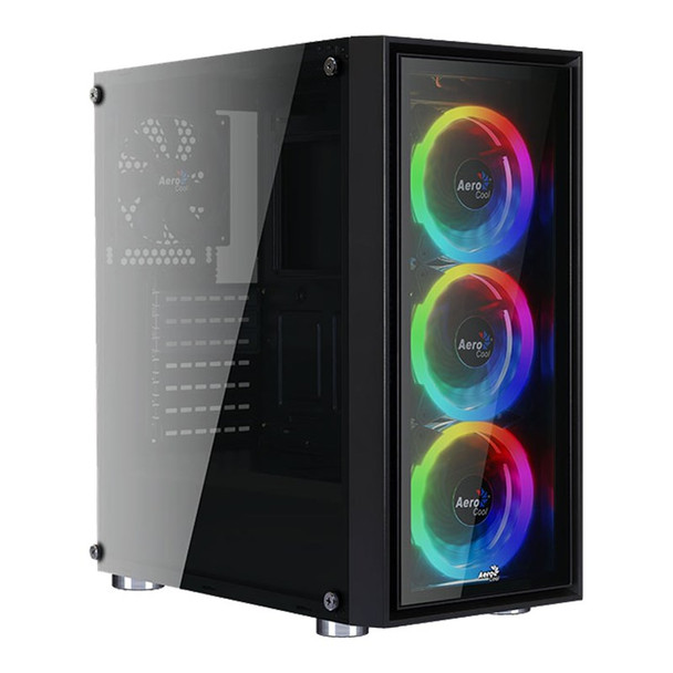 Image for Aerocool Quartz REVO RGB Tempered Glass Mid-Tower ATX Case - Black AusPCMarket