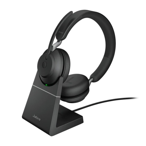 Image for Jabra Evolve2 65 UC USB-C Stereo Bluetooth Headset w/ Charging Deskstand - Black AusPCMarket