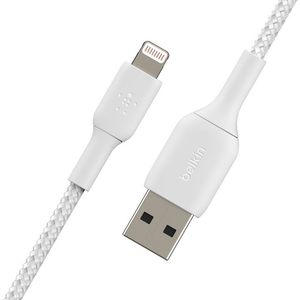 Belkin Boost Charge 2m Lightning to USB-A Braided Cable - White Product Image 2