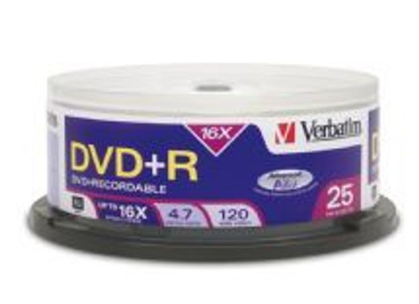 Image for Verbatim DVD+R 4.7GB 25 Pack Spindle 16x (95033) AusPCMarket