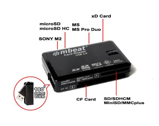 mBeat USB 2.0 All In One Card Reader Product Image 3