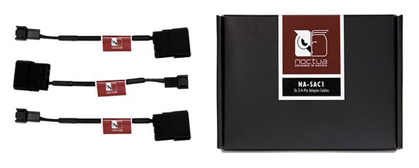 Image for Noctua Black NA-SAC1 12cm 3Pin To 4Pin Molex Power Adapter Cables - 3 Pack AusPCMarket