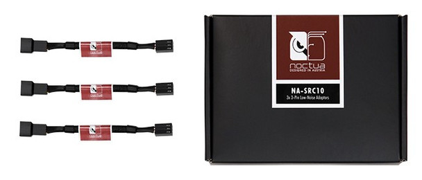 Image for Noctua Black NA-SRC10 11cm 3Pin Fan Low Noise Adapter Cables - 3 Pack AusPCMarket