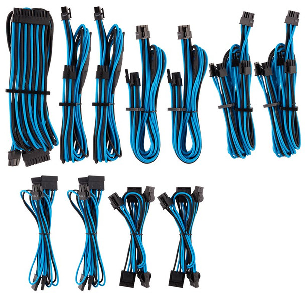 Image for Corsair Premium Individually Sleeved PSU Cables Pro Kit - Blue/Black AusPCMarket