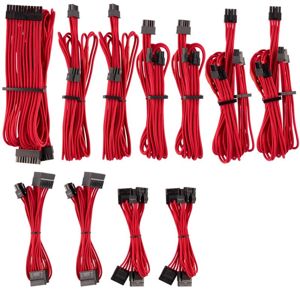 Image for Corsair Premium Individually Sleeved PSU Cables Pro Kit - Red AusPCMarket