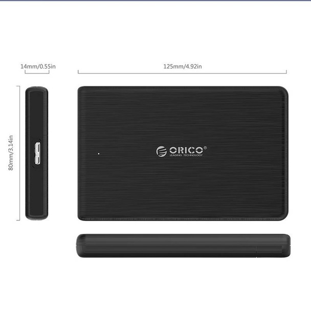 Orico 2189U3 USB 3.0 Tool Free External 2.5in Hard Drive Enclosure - Black Product Image 3