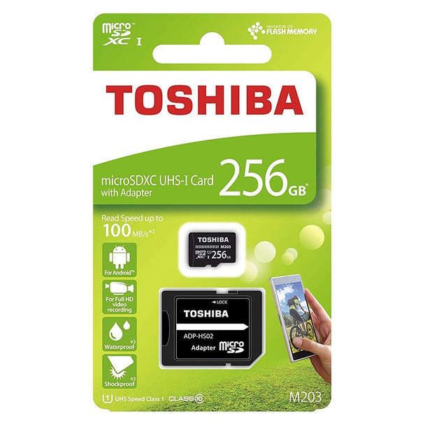 Toshiba M203 256GB microSDXC UHS-I Class 10 Memory Card with SD Adapter Product Image 2