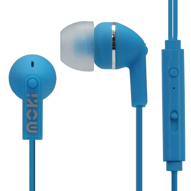 Image for Moki Noise Isolation Earbuds with In-Line Mic/Control - Blue AusPCMarket