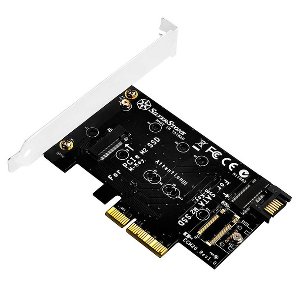 Image for SilverStone ECM20 Dual M.2 to PCI-E/SATA Adapter Card AusPCMarket