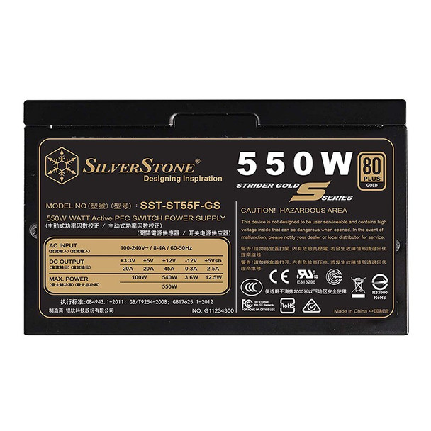 SilverStone Strider Gold S ST55F-GS 550W 80+ Gold Fully Modular Power Supply Product Image 5