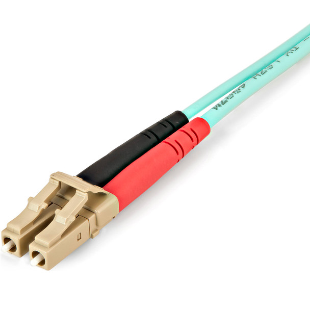 StarTech 1m Aqua OM4 Duplex Multimode Fiber Optic Cable - 50/125 - LC Product Image 3