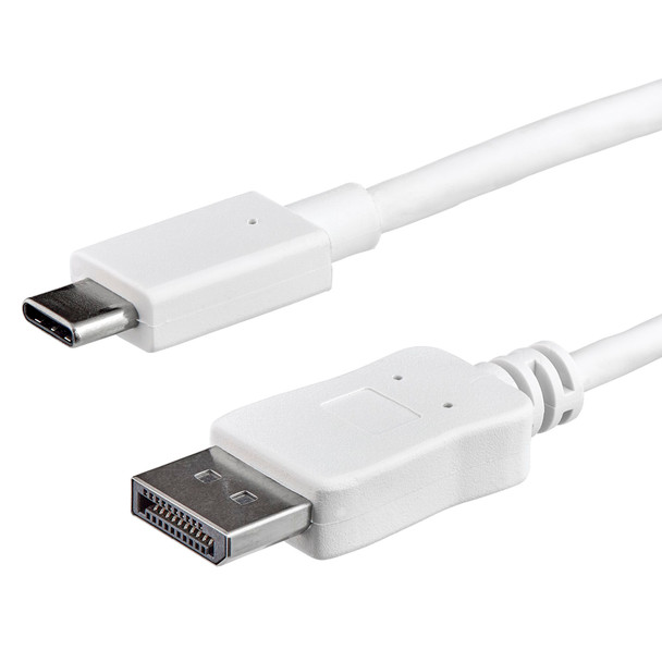 StarTech 1m USB-C to DisplayPort Cable - USB C to DP Adapter - White Main Product Image