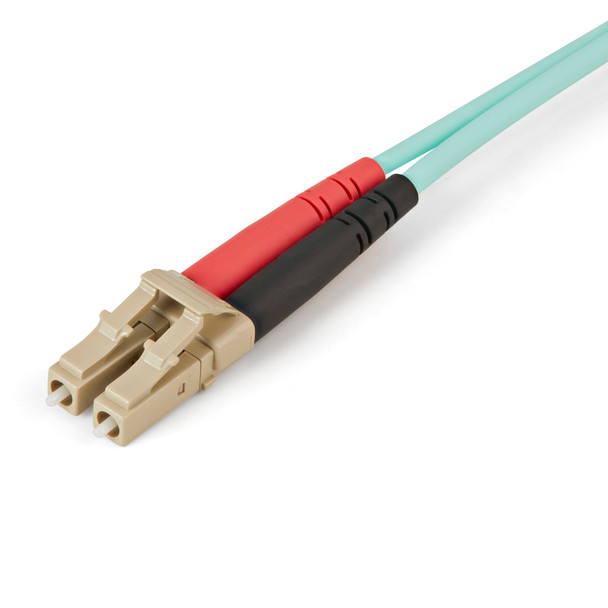 StarTech 2m Aqua OM4 Duplex Multimode Fiber Optic Cable - 50/125 - LC Product Image 2