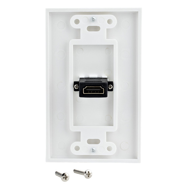StarTech Single Outlet Female HDMI Wall Plate White Product Image 3