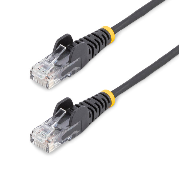 StarTech 2.5m CAT6 Cable - Black - Slim CAT6 Patch Cable - Snagless Main Product Image