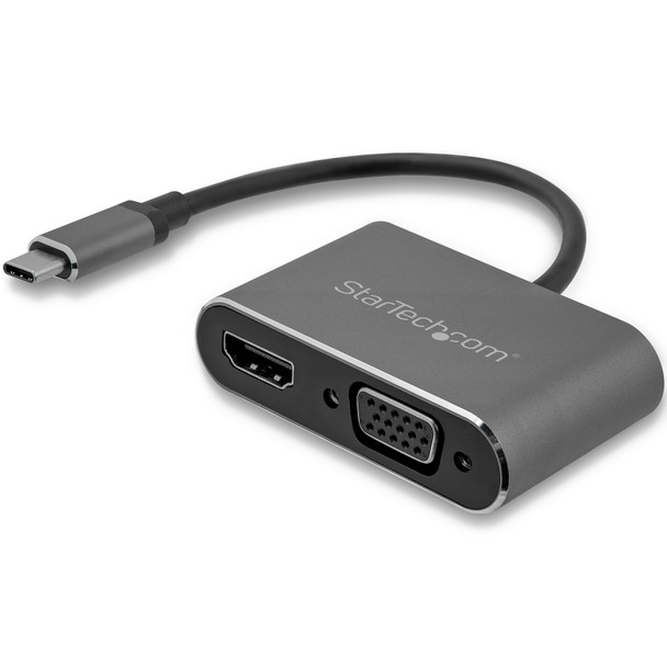 StarTech USB-C to VGA and HDMI Adapter - 2-in-1 4K 30Hz - Space Gray Main Product Image