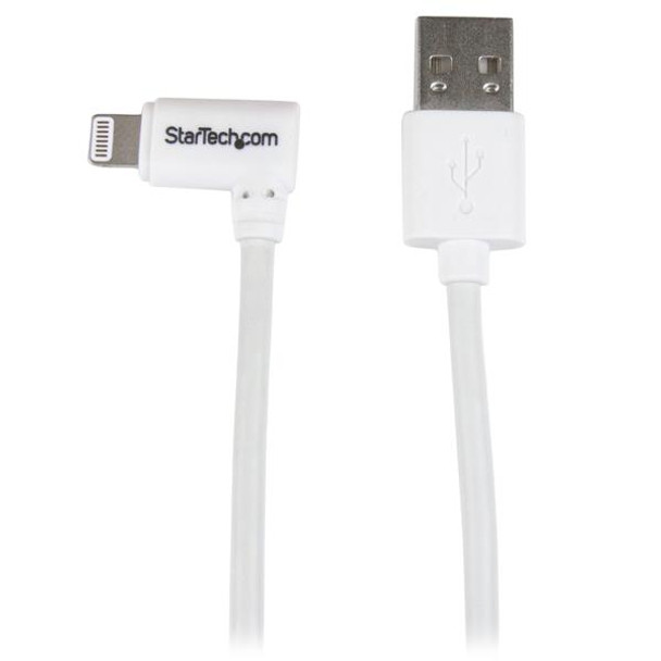 Image for StarTech Angled Lightning to USB Cable - 1 m (3 ft.) White AusPCMarket