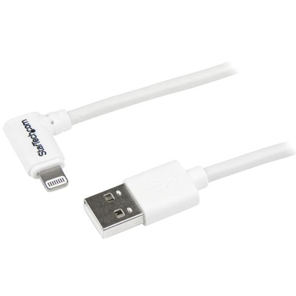 StarTech Angled Lightning to USB Cable - 1 m (3 ft.) White Product Image 2