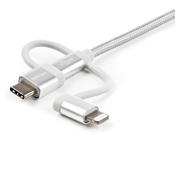 StarTech 1m USB Multi-Charging Cable - Lightning USB-C Micro-USB Product Image 4