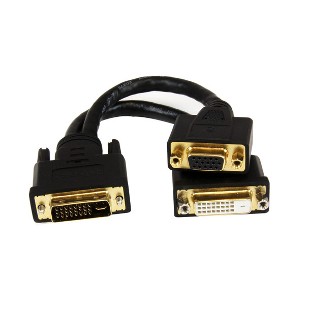 StarTech 8in Wyse DVI Splitter Cable - DVI-I to DVI-D and VGA - M/F Main Product Image