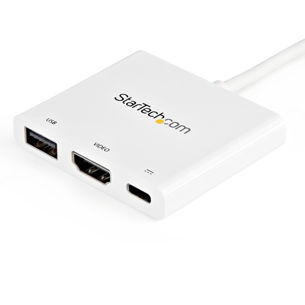 StarTech USB Type-C to HDMI Adapter w/ PD & USB Port - USB-C - White Product Image 2