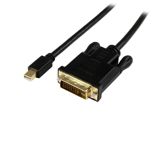 StarTech 6ft Mini DP to DVI Converter Cable - mDP to DVI - Black Main Product Image