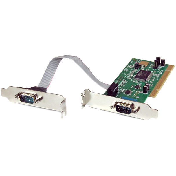 StarTech 2 Port PCI Low Profile RS232 Serial Adapter Card w/ 16550 Main Product Image