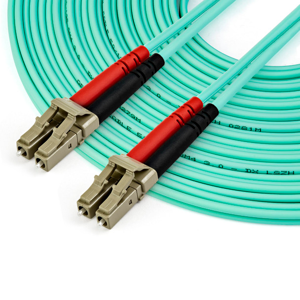 StarTech 10m OM4 LC to LC Multimode Duplex Fiber Optic Patch Cable Product Image 3