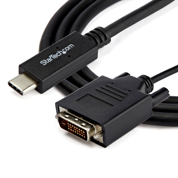 StarTech 6.6 ft / 2 m USB-C to DVI Cable - 1920 x 1200 - Black Product Image 4