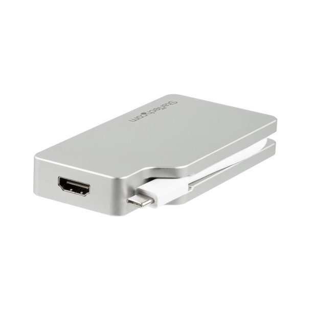 StarTech USB-C Multiport Adapter - 4-in-1 - Silver - 4K Product Image 2