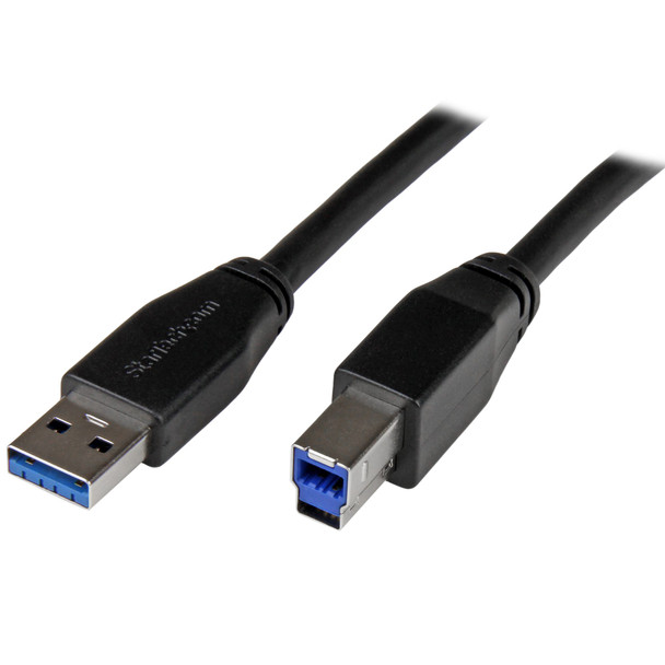 StarTech Active USB 3.0 USB-A to USB-B Cable - M/M - 5m (15ft) Main Product Image