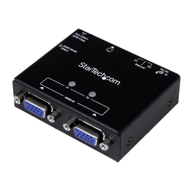 StarTech 2 Port VGA Monitor Switch Box 1920x1200 2x1 VGA Auto Switch Main Product Image