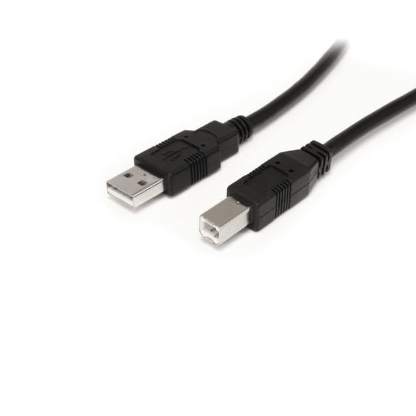 StarTech 9 m (30 ft.) Active USB 2.0 A to B Cable - M/M - Black Main Product Image