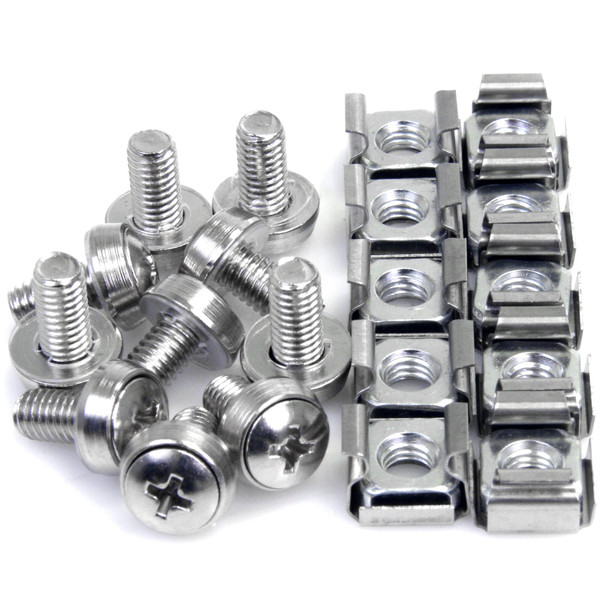 StarTech 50Pkg M6 Mounting Screws & Cage Nuts for Server Rack Cabinet Product Image 2