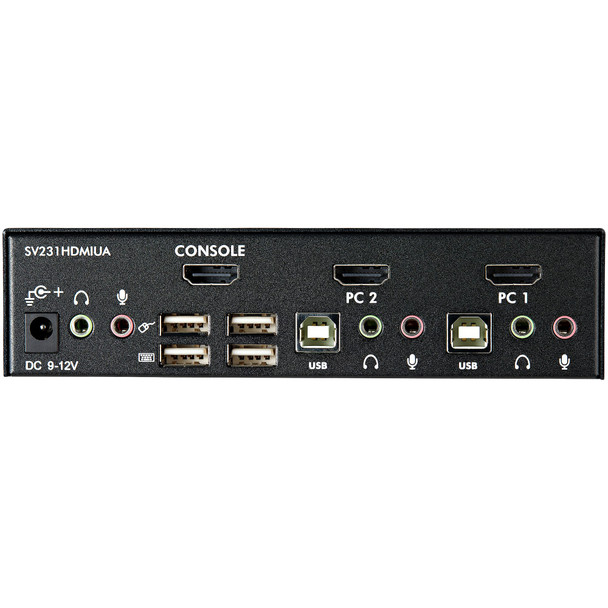 StarTech 2 Port USB HDMI KVM Switch with Audio and USB 2.0 Hub Product Image 4