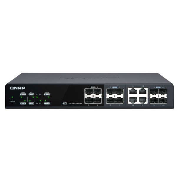 Image for QNAP QSW-M1204-4C 8-Port 10GbE SFP+ + 4-Port 10GbE SFP+ Combo Web Managed Switch AusPCMarket