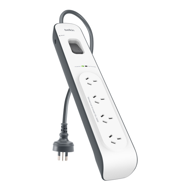 Belkin 4-Outlet Surge Protection Strip with 2M Power Cord  - Universally compatible - Grey Product Image 2