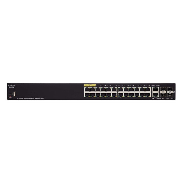 Cisco SF350-24P 24-Port 10/100 PoE Smart Switch with SFP Combo Main Product Image