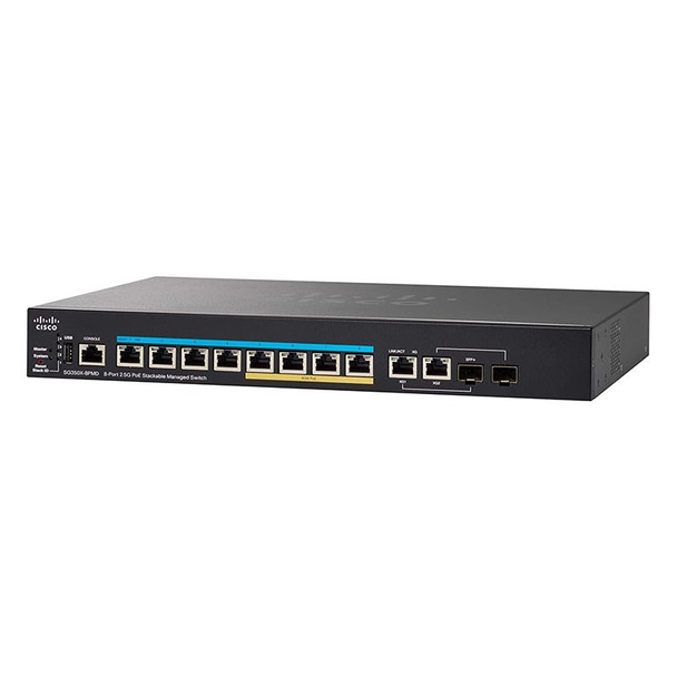 Cisco SG350X-8PMD 8-Port 2.5G PoE Stackable Managed Switch Product Image 2