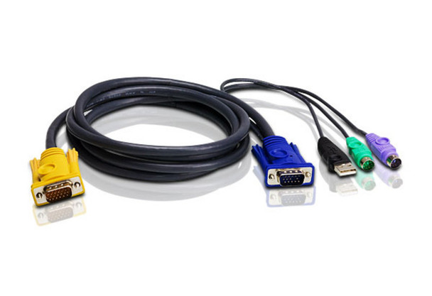 Aten 3.0m 3in1 VGA - PS/2 + USB Console KVM Cable SPHD-15M for CL5808 - CL5816 - CS82U - CS84U Main Product Image