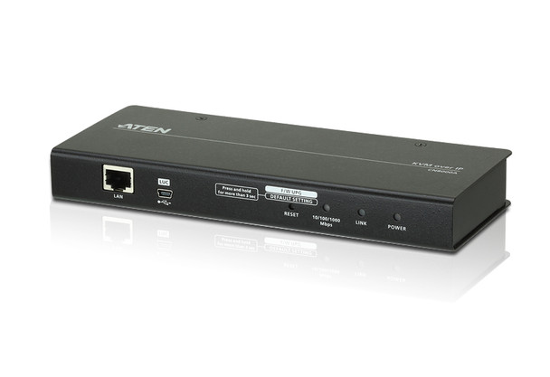 Aten Single Port VGA KVM over IP Switch - supports up to 1920 x 1200 @ 60Hz - 1 VGA USB and PS/2 KVM Cable included Main Product Image