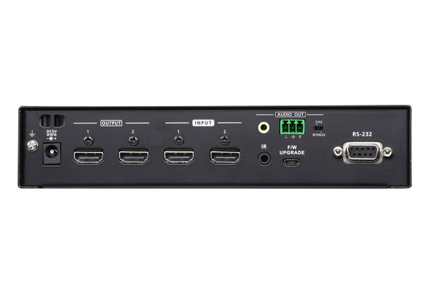 Aten VM0202HB 2x2 True 4K HDMI Matrix Switch with audio de-embedder - supports control via pushbuttons - IR remote or RS232 serial Product Image 3