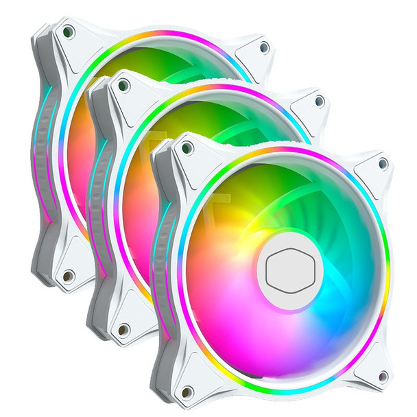 Cooler Master MasterFan MF120 Halo ARGB 120mm White Case Fan - 3 Pack Main Product Image