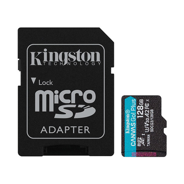 Kingston 128GB Canvas Go Plus UHS-I Class 10 microSD Memory Card Main Product Image