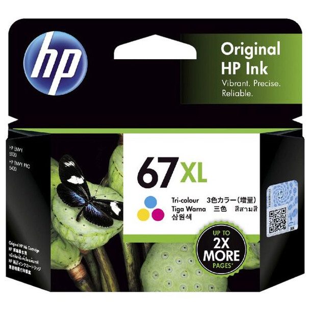 Product image for HP 67Xl Tri-Colour Ink Cartridges