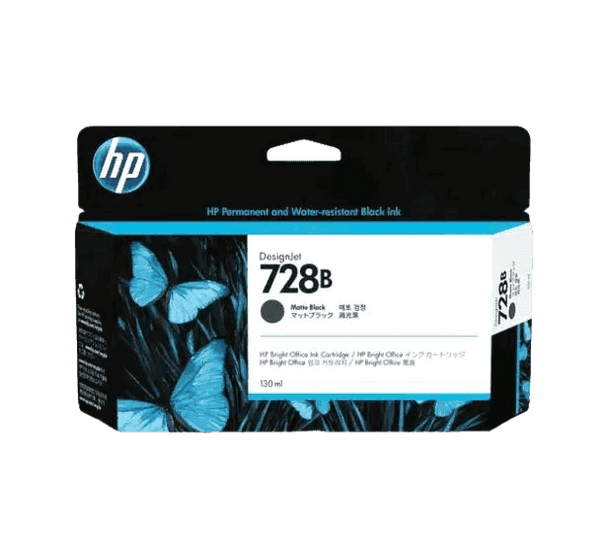 Product image for HP 728B 130Ml Matte Black DesignJet Ink - T730 / T830